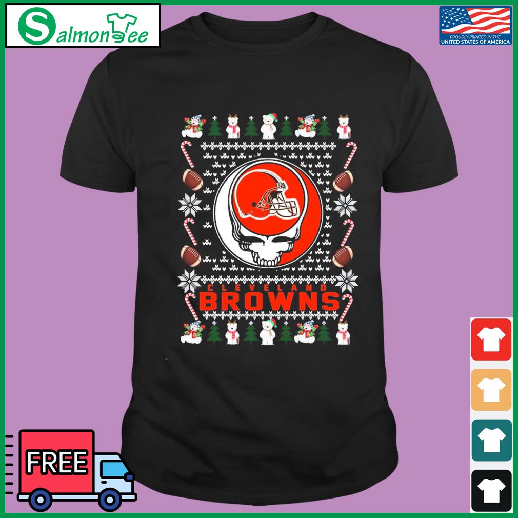 Official cleveland browns grateful dead ugly christmas shirt