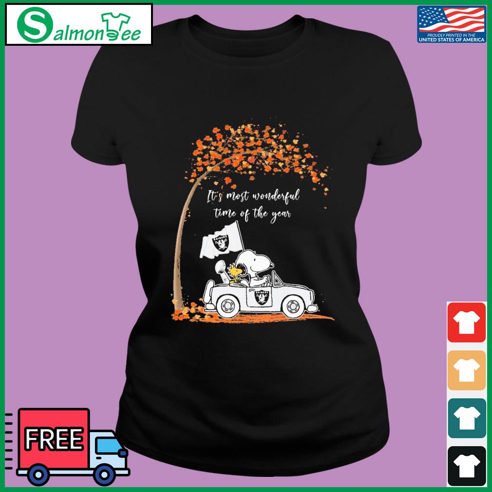 It's Most Wonderful Time Of The Year Peanuts Snoopy And Woodstock Las Vegas  Raiders On Car Shirt, hoodie, sweater, long sleeve and tank top