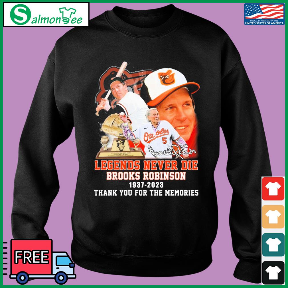 Brooks Robinson legendary thanks for the memories 1937 2023 shirt, hoodie,  sweater, long sleeve and tank top