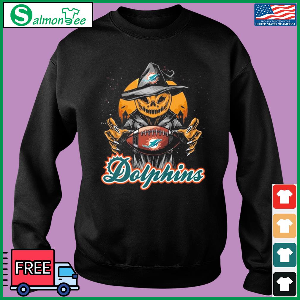 Miami Dolphins Halloween Horror Movie Pumpkin Shirt - High-Quality