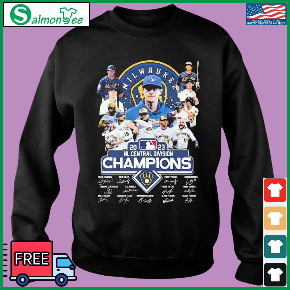 Milwaukee Brewers 2023 NL Central Division Champions Signatures Shirt,  hoodie, sweater, long sleeve and tank top