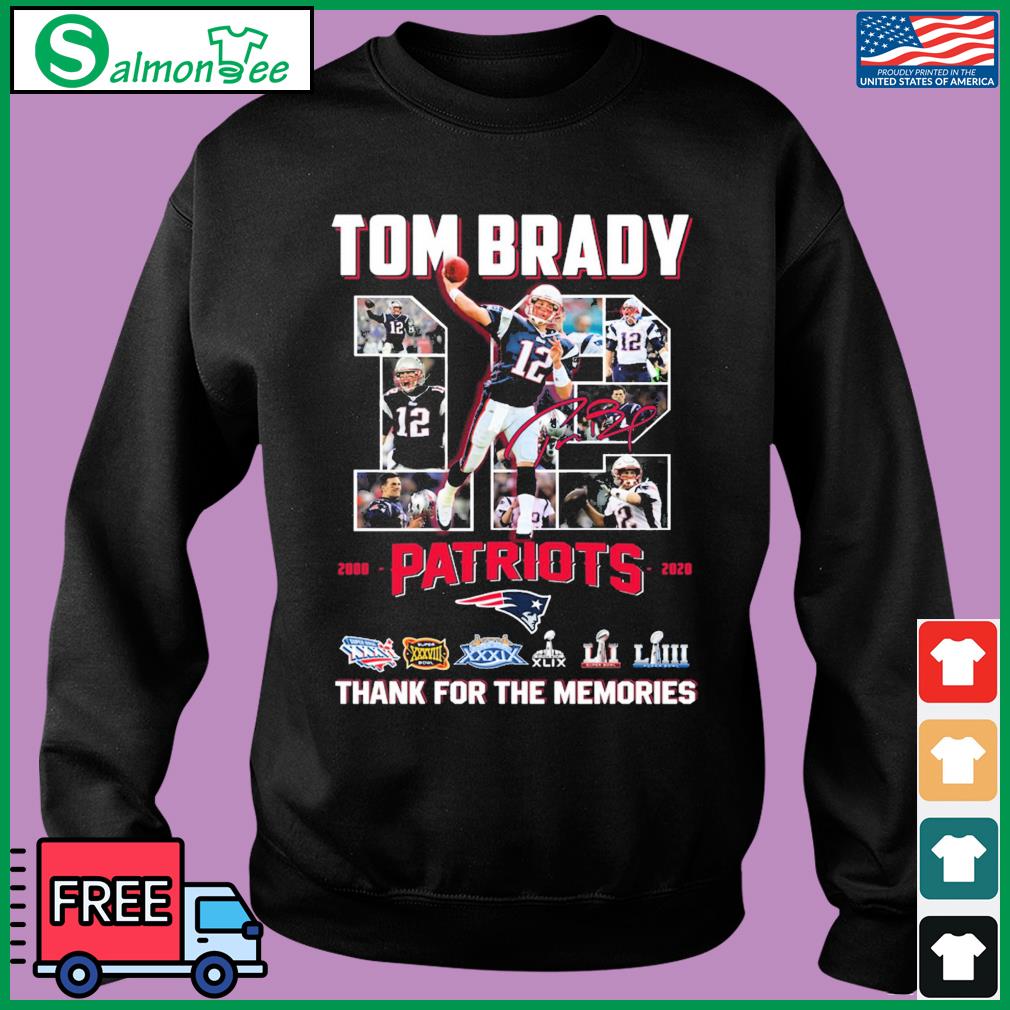 Tom Brady Patriots Football 2000-2020 Thank You For The Memories Signature  Shirt, hoodie, sweater, long sleeve and tank top