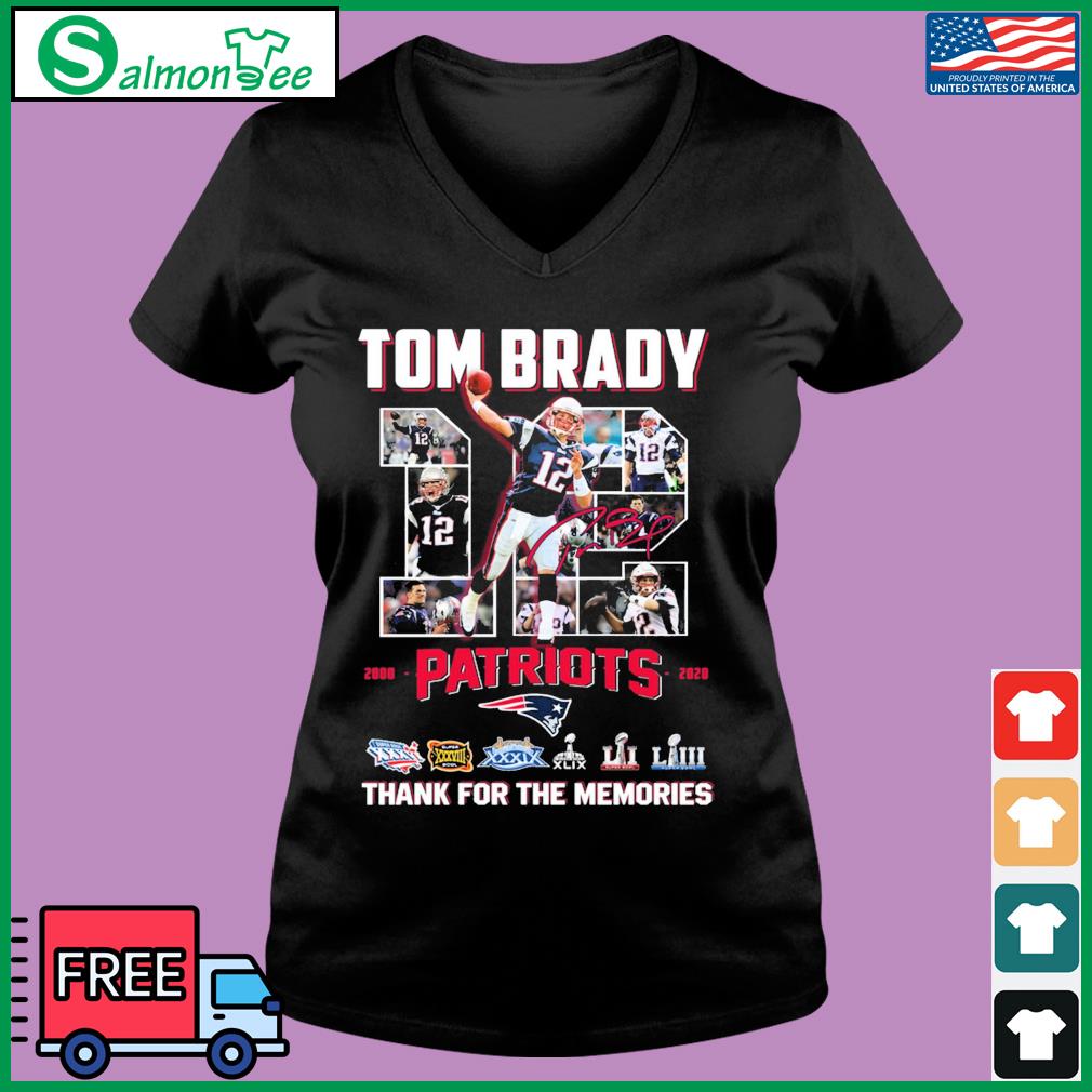 Official Tom Brady Patriots Football 2000-2020 Thank You For The Memories  Signature t, hoodie, sweater, long sleeve and tank top