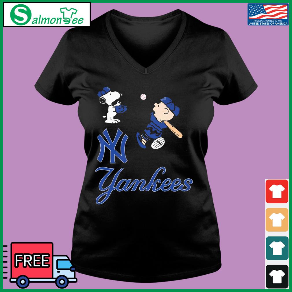 Peanuts Snoopy And Charlie Brown Playing Baseball New York Yankees Shirt,  hoodie, sweater, long sleeve and tank top