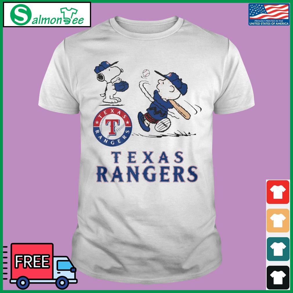 Peanuts Charlie Brown And Snoopy Playing Baseball Texas Rangers T-shirt,  hoodie, sweater, long sleeve and tank top