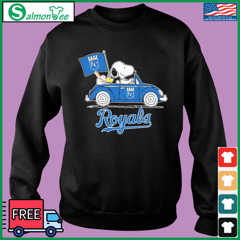 Peanuts Snoopy And Woodstock Kansas City Royals On Car Shirt