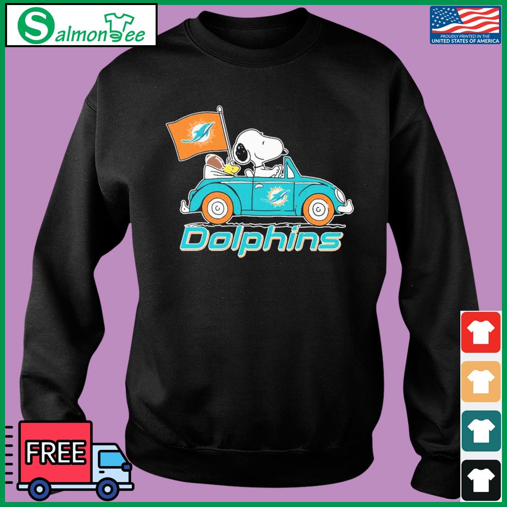 Peanuts Snoopy And Woodstock On Car Miami Dolphins Go Fins Shirt, hoodie,  sweater, long sleeve and tank top