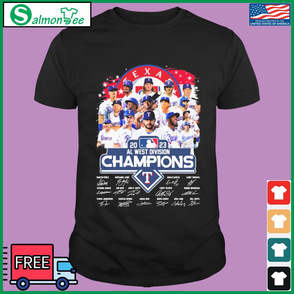 Texas Rangers 2023 AL West Division Champions Signatures shirt