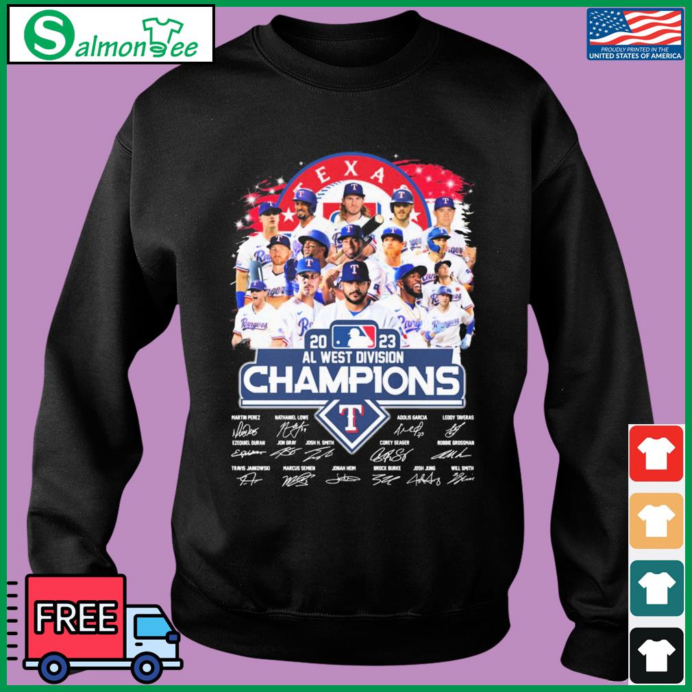 Rangers 2023 AL West Division Champions Texas Rangers Signatures Shirt,  hoodie, sweater, long sleeve and tank top