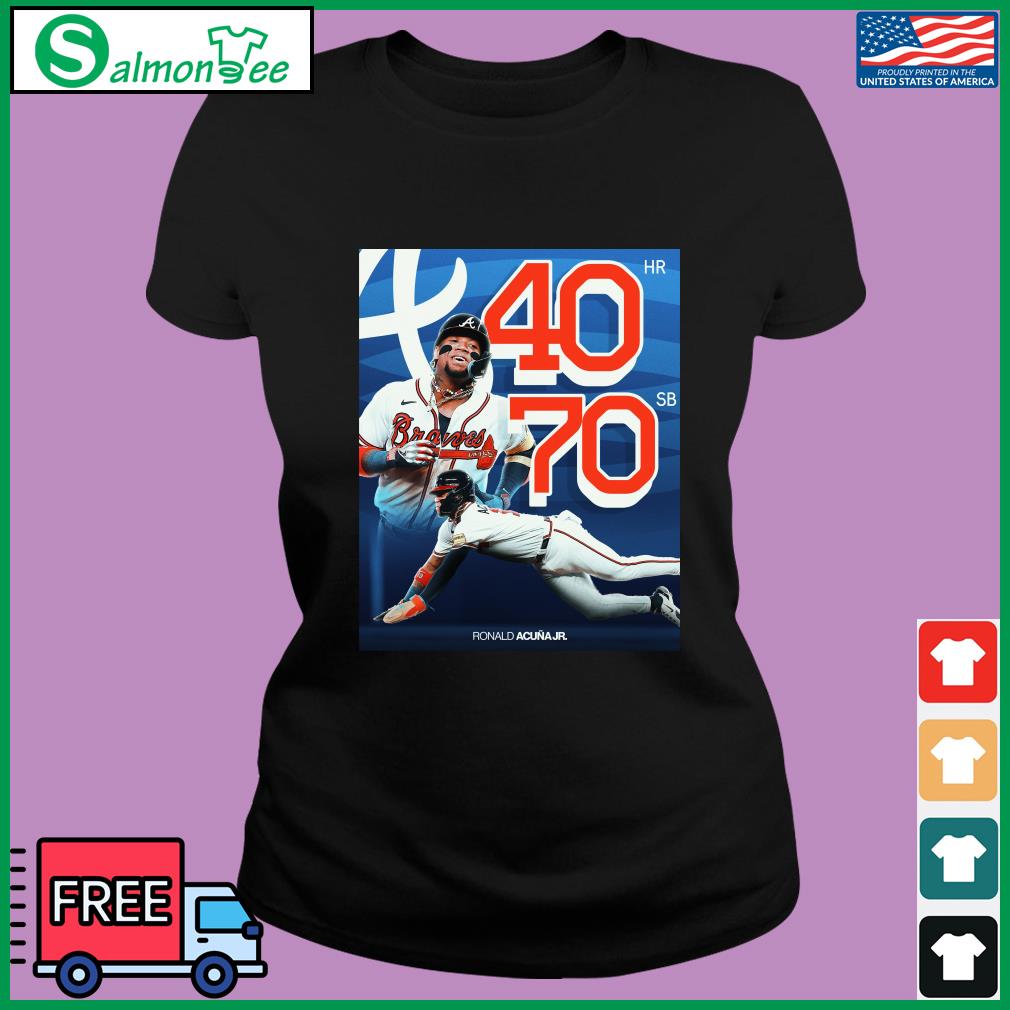 Official ronald Acuna Jr 40 Home Runs Atlanta Braves Poster shirt, hoodie,  sweater, long sleeve and tank top