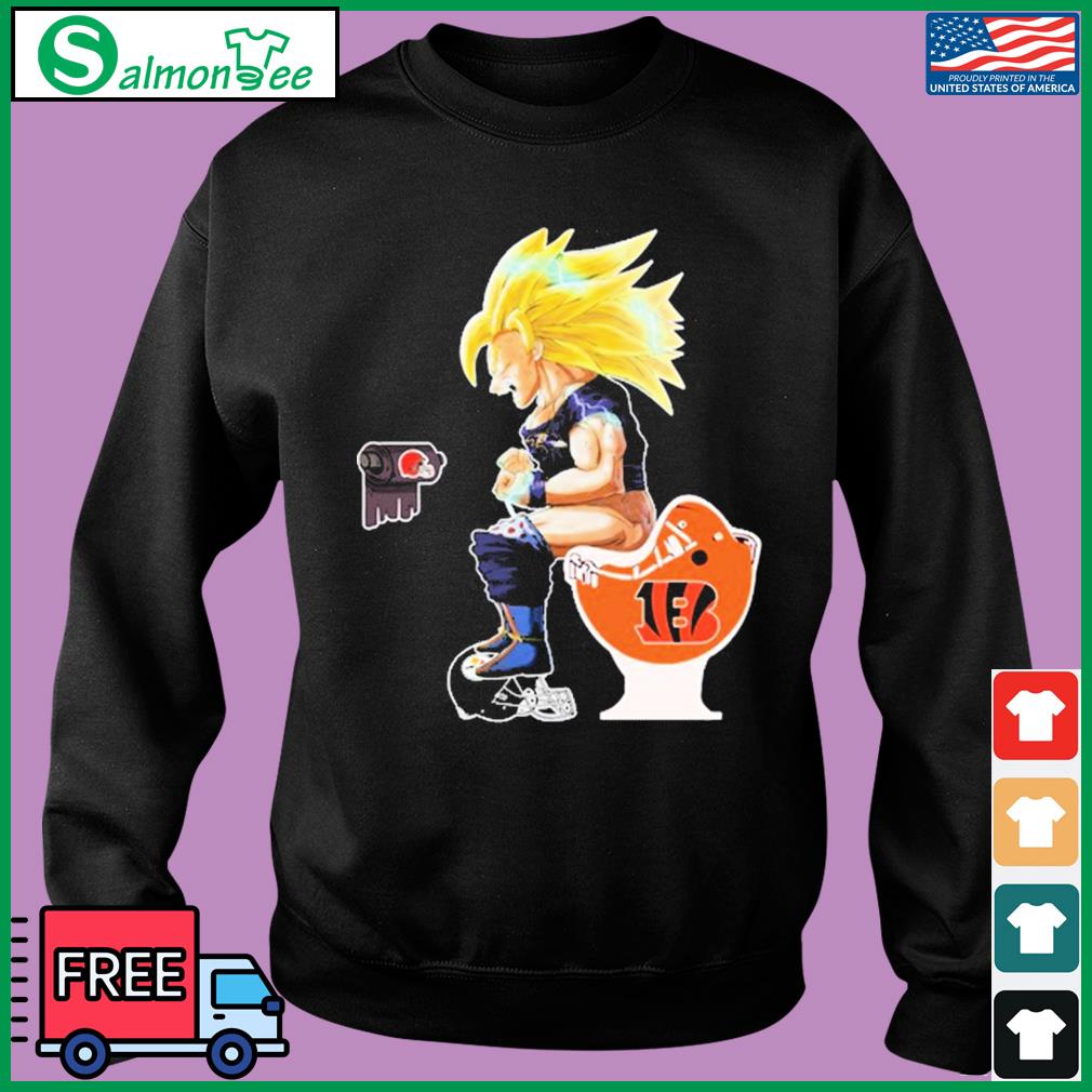 Son Goku Baltimore Ravens Shitting On Toilet Cincinnati Bengals