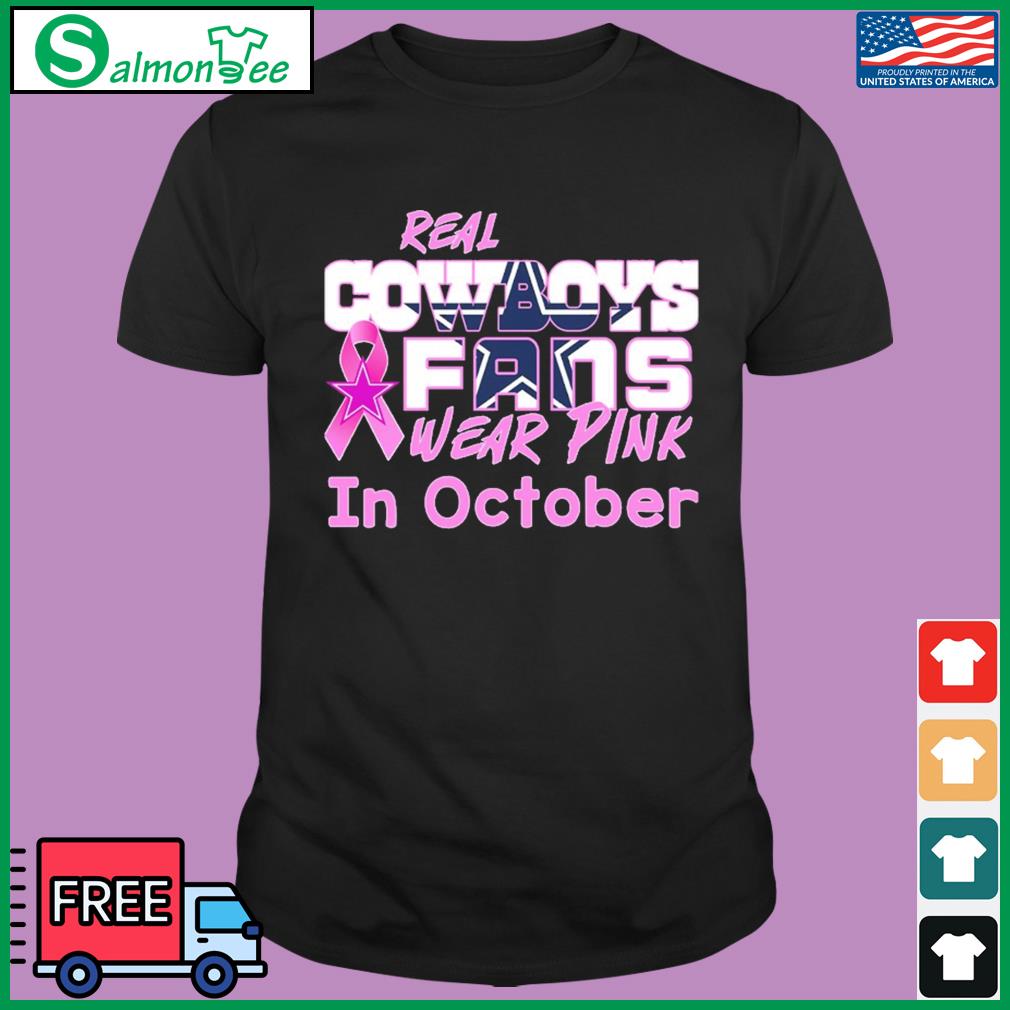 Real Cowboys Fan Wear Pink Breast Cancer Awareness T-Shirt