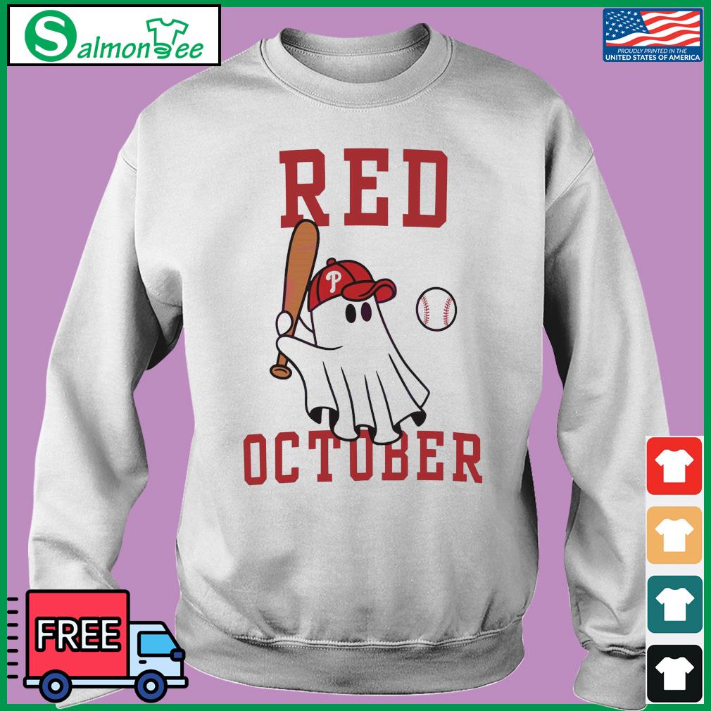 Phillies Philly Red October Cute Ghost Shirt, hoodie, sweater