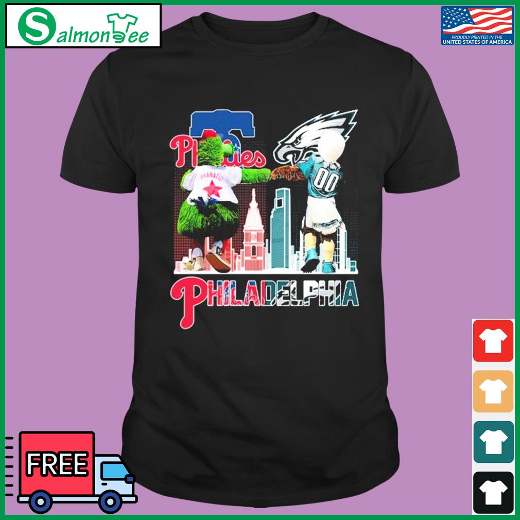 Philadelphia Phillies And Philadelphia Eagles Character City T Shirt,  hoodie, sweater, long sleeve and tank top